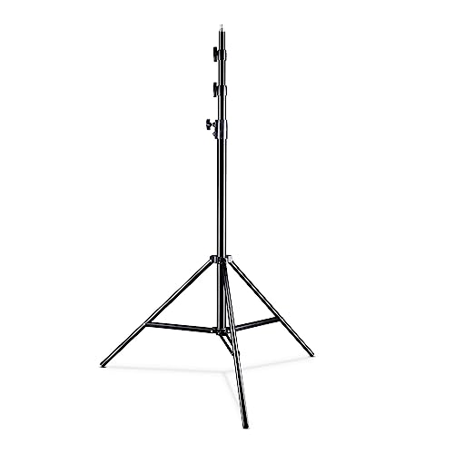 Walimex pro WT-420 Lampenstativ 420cm - Lichtstativ mit Federdämpfung, Höhe max 420cm, Traglast 7,5 kg, 40mm Rohre, Aluminium Leuchtenstativ für Fotografie Studio Outdoor, schwarz von Walimex pro