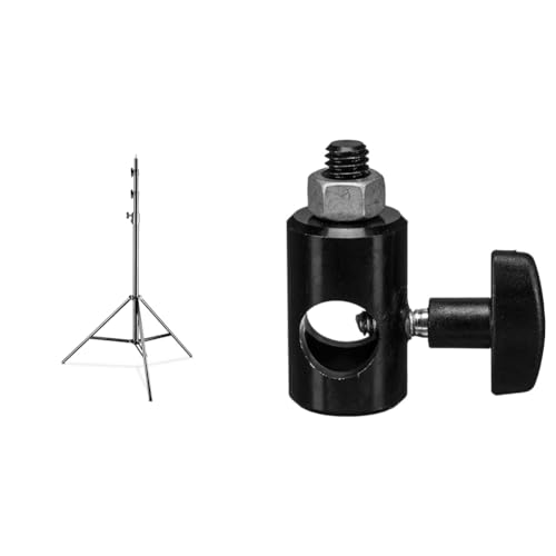 Walimex pro WT-420 Lampenstativ 420cm - Lichtstativ mit Federdämpfung & Manfrotto 014-38 Adapter (weiblich, 16 mm) von Walimex pro