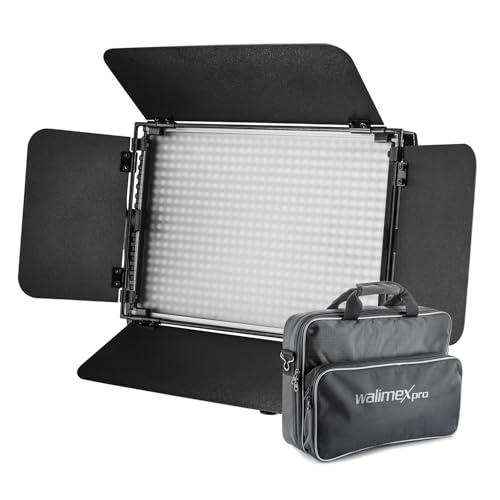 Walimex pro dimmbare LED Flächenleuchte Niova 600 Plus Daylight + Akku Slots I Videoleuchte & Fotolicht 36W, 5600K, 4350LM I Studiolicht & mobiles Dauerlicht I Streaming Licht + Fernbedienung uvm. von Walimex pro