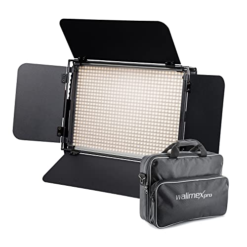 Walimex pro dimmbare LED Flächenleuchte Niova 900 Plus Bi-Color + Akku Slots I Videoleuchte & Fotolicht 54W, 3200-5600K, 6.300LM I Studiolicht & mobiles Dauerlicht I Streaming Licht + Fernbedienung von Walimex pro