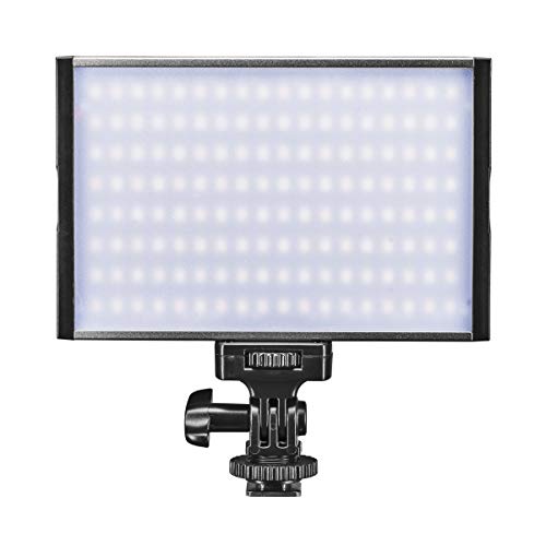 Walimex pro dimmbare On-Camera LED Videoleuchte & Fotolicht + Akku Slots I 3.200-5.600K, 15W, 1500 LM I mobiles Kameralicht & Studioleuchte I Streaming Licht Niova 150 Bi Color mit Zubehör von Walimex pro