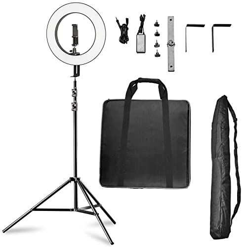 Walimex pro dimmbares LED Ringlicht 32W und Stativ I Ringleuchte mit einzeln schaltbaren Sektoren I 500 Bi Color Kameralicht & Selfie Licht I mit Zubehör + Tasche I kompatibel mit vielen Stativen Walimex pro dimmbares LED Ringlicht 32W und Stativ I Ringleuchte mit einzeln schaltbaren Sektoren I 500 Bi Color Kameralicht & Selfie Licht I mit Zubehör + Tasche I kompatibel mit vielen Stativen von Walimex pro