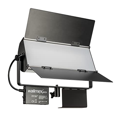 Walimex pro LED Sirius 160 Bi Color Flächenleuchte, Flächenlicht 65 W, Videoleuchte stufenlos dimmbar 3000-5600 K, Studiolicht mit 120° Abstrahlwinkel und Diffusor von Walimex pro