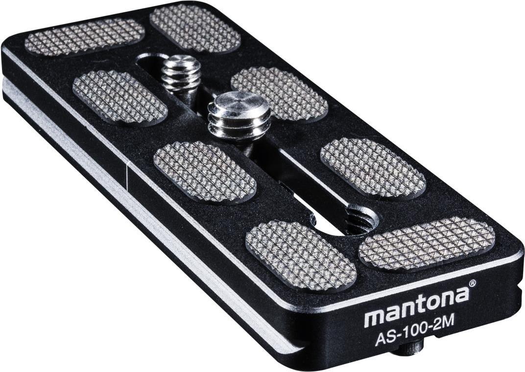 Walimex Mantona AS-100-2M Schnellwechselplatte Arca-Swiss kompatibel, 100x38mm mit Schrauben und Mittenmarkierung (1021464) von Walimex