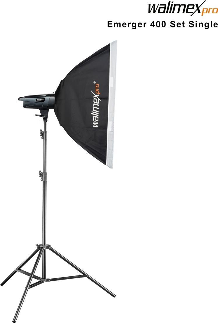 Walimex pro Emerger 400 Set Single - leistungsstarke Studio Blitzleuchte mit 2,4 GHz Empfänger, 400 Ws, kurzer Wiederaufladezeit, LED-Einstelllicht, 16 Kanäle und 4 Gruppen, kompakt und mobil (1023379) Walimex pro Emerger 400 Set Single - leistungsstarke Studio Blitzleuchte mit 2,4 GHz Empfänger, 400 Ws, kurzer Wiederaufladezeit, LED-Einstelllicht, 16 Kanäle und 4 Gruppen, kompakt und mobil (1023379) von Walimex