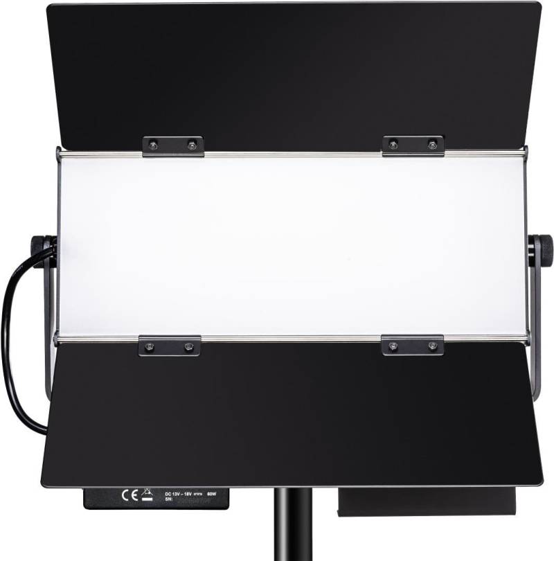 Walimex pro Sirius 160 Daylight - sehr leistungsstarke 65W LED Flächenleuchte Dauerlicht Leuchte 65 Watt für 6.000 Lumen dimmbar 5.600K CRI 93 Alu Gehäuse mit Passivkühlung, 20893, silber (1020893) von Walimex