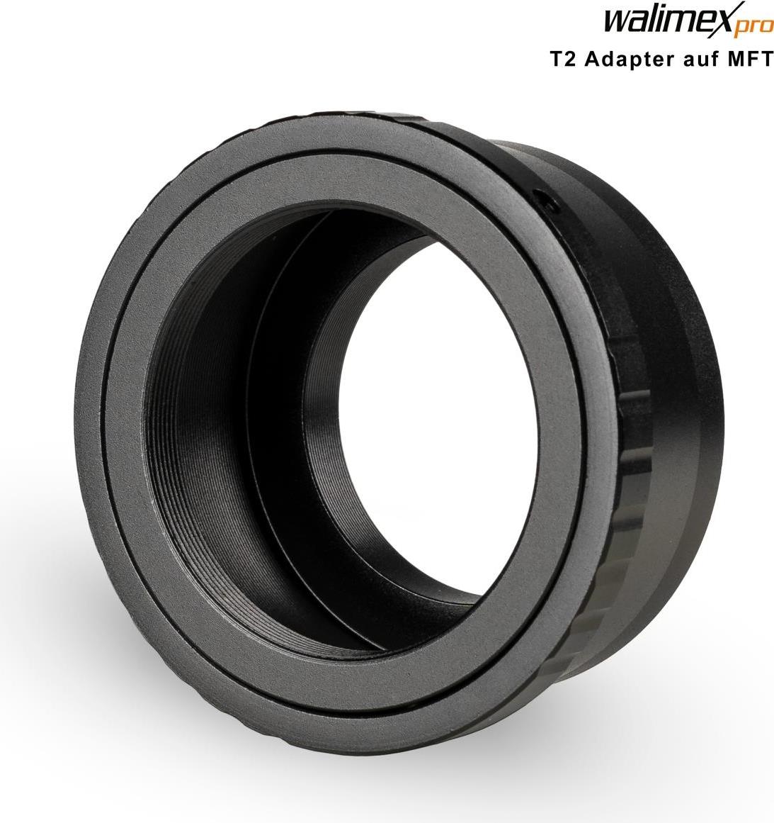 Walimex pro T2 Adapter für MFT-Mount - Adapterring mit manuellem Fokus, einfache Handhabung, Objektiv-Anschlussring kompatibel mit Olympus Pen E-PL1 PL3 PL7 und Panasonic Lumix DMC-G70 DMC-GX80 etc. (1023362) von Walimex