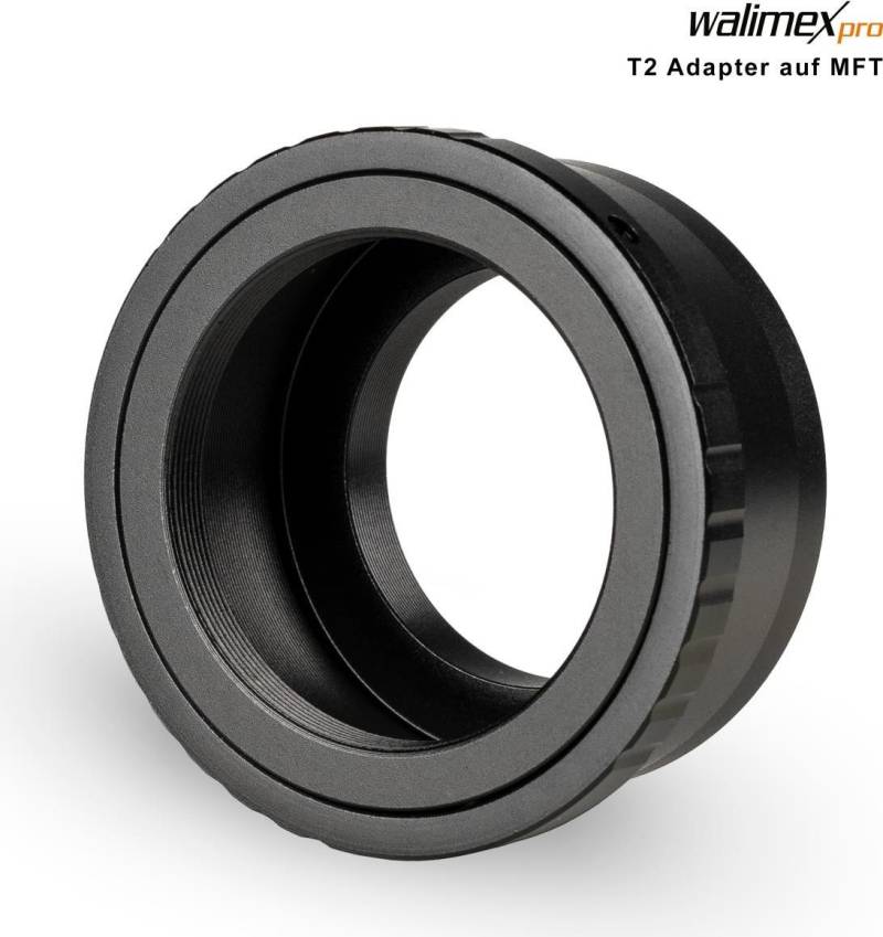 Walimex pro T2 Adapter für MFT-Mount - Adapterring mit manuellem Fokus, einfache Handhabung, Objektiv-Anschlussring kompatibel mit Olympus Pen E-PL1 PL3 PL7 und Panasonic Lumix DMC-G70 DMC-GX80 etc. (1023362) von Walimex