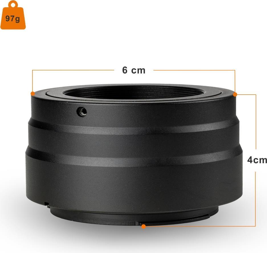 Walimex pro T2 Adapter kompatibel mit Canon R - Adapterring mit manuellem Fokus, einfache Handhabung, Objektiv-Anschlussring für Canon EOS R1, EOS R5 Mark II, EOS R100, EOS R8, EOS R50, EOS R10 (1023368) von Walimex