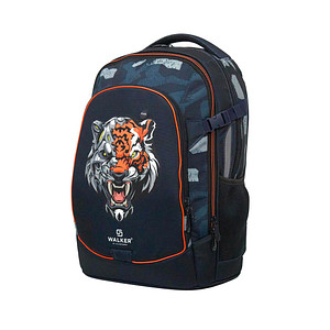 Walker Schulrucksack Fame 2.0 Cyber Tiger Kunstfaser blau von Walker