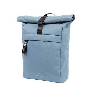 Walker Schulrucksack Roll Top Kunstfaser hellblau von Walker