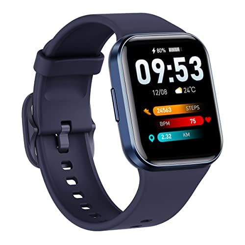 WalkerFit Smartwatch für Damen Herren, 1,7" Touchscreen Fitnessuhr, Herzfrequenz/Schlaf/Blutsauerstoff Monitor Fitness Smart Watch, wasserdichte Schrittzähler Kompatibel mit Android/iOS, Blau von WalkerFit