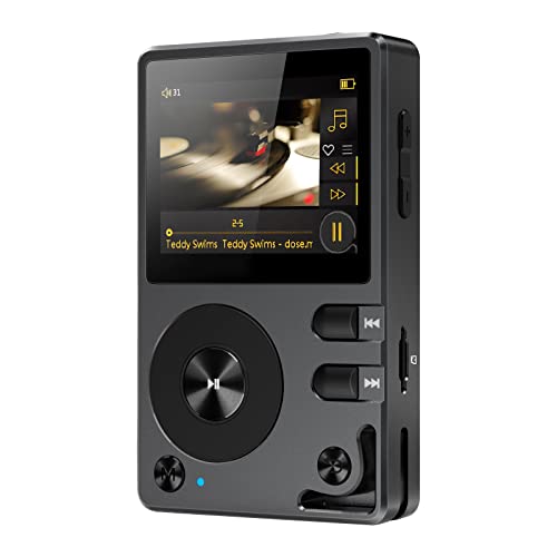 HiFi H2 High-Res MP3 Player mit Bluetooth, DSD DAC OTG, Verlustfreier Hochauflösender Musik Player, Tragbarer Audioplayer mit 32GB Speicherkarte, Unterstützt bis zu 256 GB von Walkercam