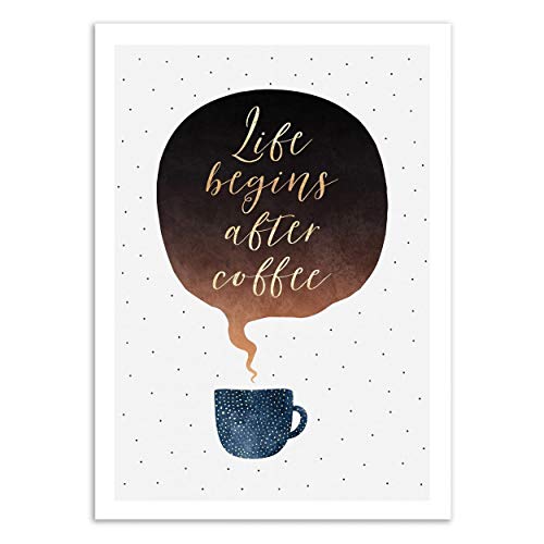 Wall Editions Art-Poster - Life Begins After Coffee - Elisabeth Fredriksson von Wall Editions