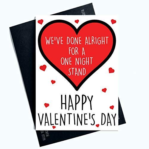 Grob Valentinstag Karten One Night Stand Humor Spassig Grußkarten für Ihn Profanity Karten für Sie Valentins Karte für Boyfriend Girlfriend Husband Verlobte Verlobte Lgbtq Lgbt Geschenk Komödien PC715 von Wall Smart Designs