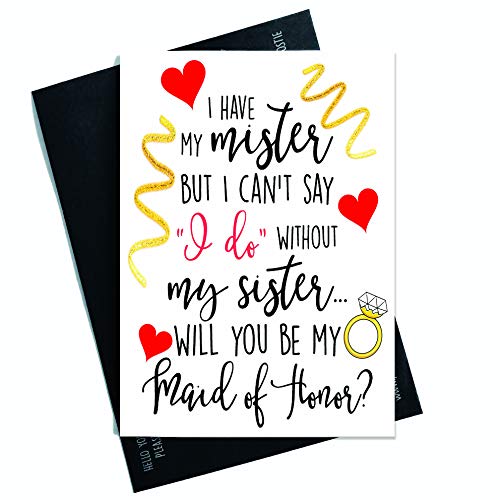 Karte für Schwester, Trauzeugin, Aufschrift: "Will You Be My Maid of Honor", Überraschungsgeschenk für Brautjungfer, Brautparty, Hochzeit, PC455 von Wall Smart Designs