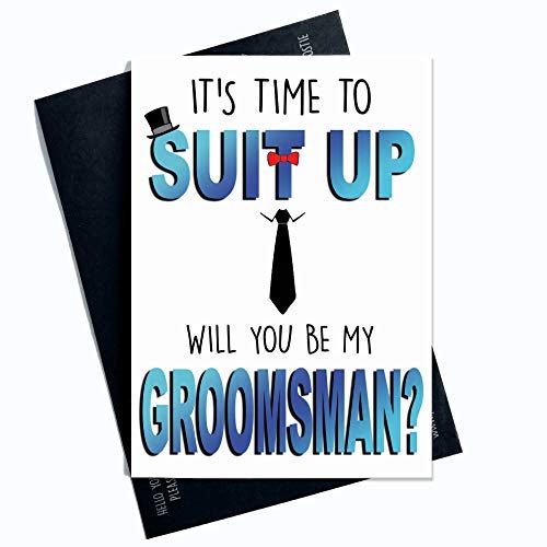 Lustig Groomsman Karte Groomsman Karten It's Zeit zu Anzug Up Will You Be My Groomsman Bester Freund Trauzeuge Hochzeit Heiratsantrag Karte PC527 von Wall Smart Designs