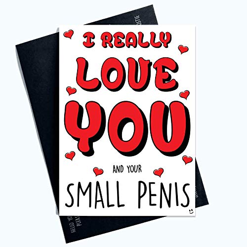 Lustig Jubiläum Karten Liebe Karten Geburtstag Karten Boyfriend Husband Karten I Really Love You und Ihre Klein Penis Humor Banter Witze PC604 von Wall Smart Designs