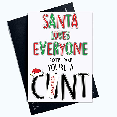 Lustig Weihnachtskarten Santa Thinks You'Re A C NT Karte Friend Weihnachten Kollege Karte Boyfriend Weihnachtskarte Frohe Weihnachten Banter Witze PC657 von Wall Smart Designs