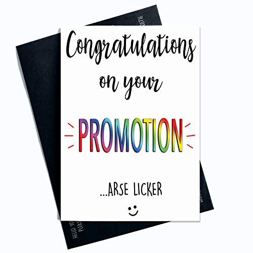 Promotion Karte, Coworker Karten Viel Glück Congrats Neu Job Promotion Kollege Verlässt Lebewohl Verlässt Job Lustig Karte Arse Licker Karten PC436 von Wall Smart Designs