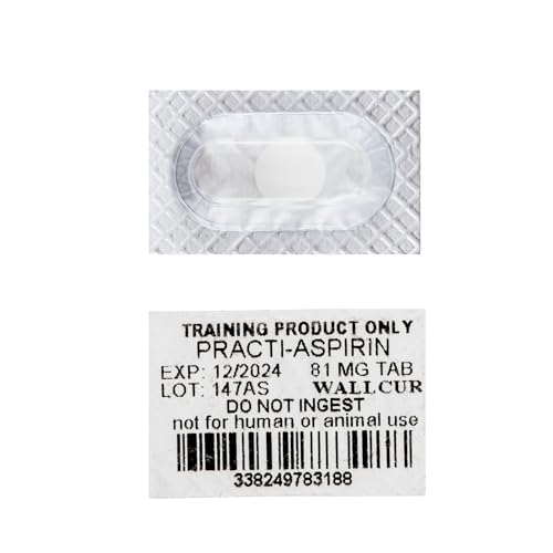 Wallcur Practi-Aspirin 81mg Einzeldosis zur oralen Anwendung (48 Tabletten) - Simulationsprodukt für medizinisches Training von Wallcur