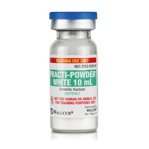 Wallcur Practi-Pulver Weiß 10mL (Durchstechflasche) (Packung mit 30) - Simulationsprodukt für medizinisches Training von Wallcur