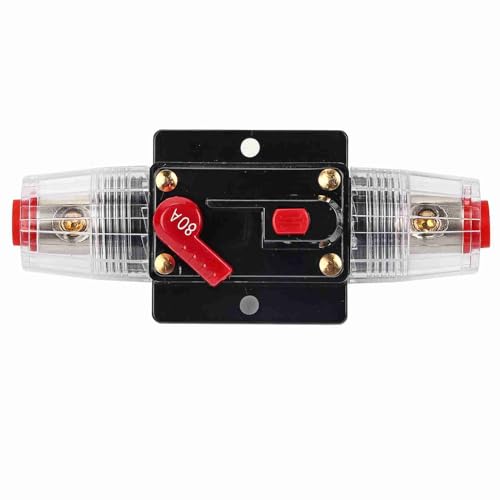 80A-Sicherungshalter, Sicherungshalter Zum Zurücksetzen des Leistungsschalters, Wasserfestes Hightech-Design, mit Einzigartigem Druckknopf-Reset Als Notausschalter, aus (80a) von Walmeck
