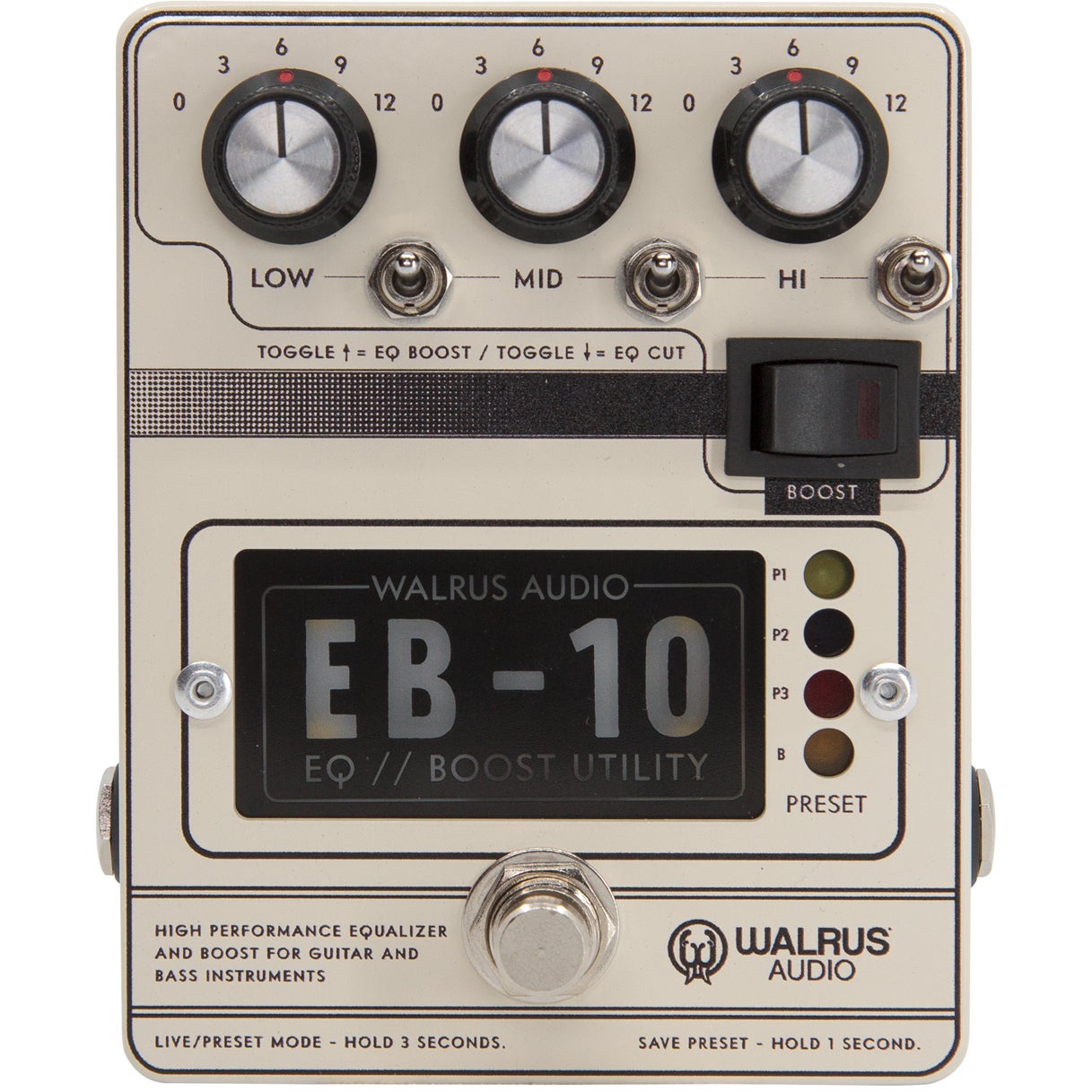 Walrus Audio EB-10 Cream Preamp, EQ and Boost Effects Pedal Walrus Audio EB-10 Cream Preamp, EQ and Boost Effects Pedal von Walrus Audio
