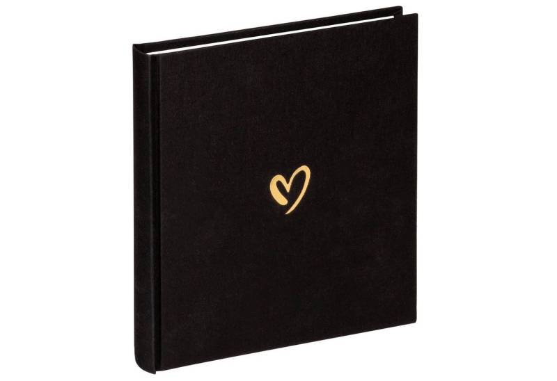Walther Design Fotoalbum Emotion Classicalbum, buchgebundenes Album, Leineneinband mit einer goldenen Herzprägung von Walther Design