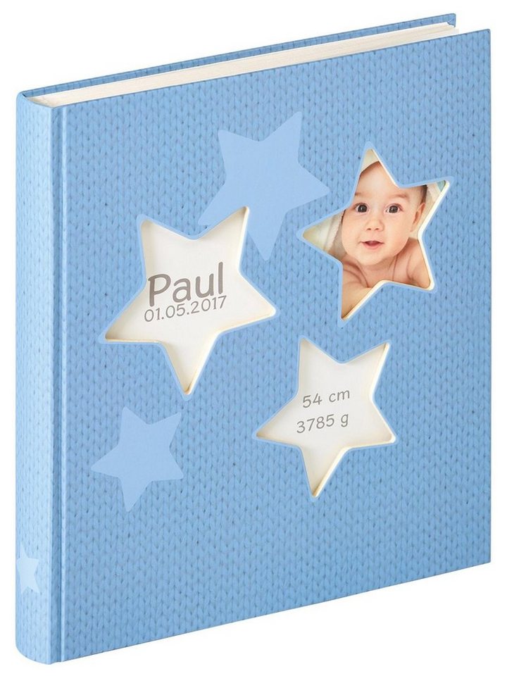 Walther Fotoalbum UK-133-L Babyalbum Estrella blau 28x30,5 50 weiße von Walther