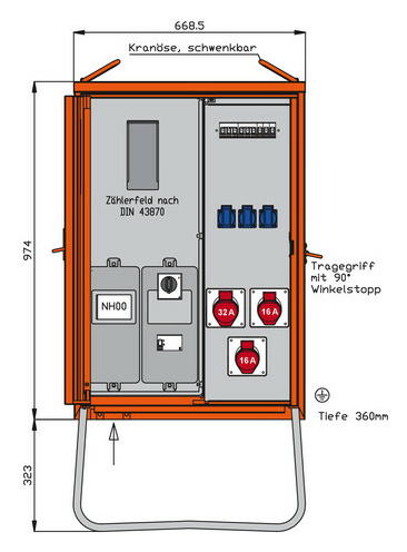 Walther WAV0100R1 Anschlussverteiler 22kVA alls von Walther