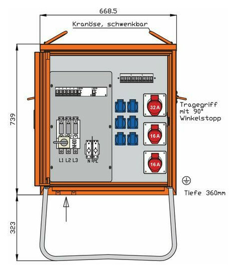 Walther WV0310R1 Verteilerschrank 44kVA alls von Walther