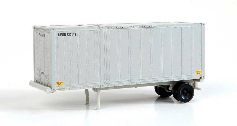 28-Fuß Container mit Chassis,2 Stück von Walthers