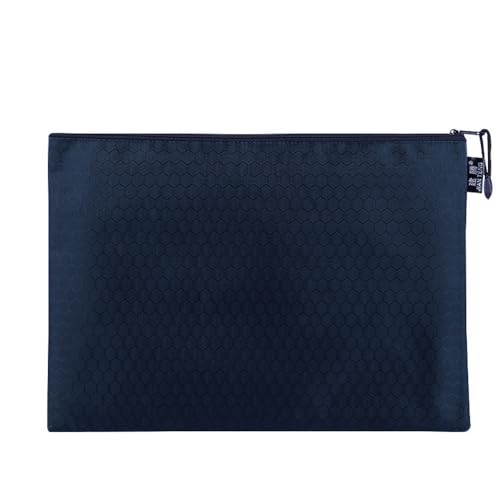 3 Stück Dokumententasche Wasserdichte Dokumentenmappe mit Reißverschluss Zipper File Taschen Für Datei Papier Dokumente Kosmetika Hausaufgaben Reiseutensilien,Navy blau,B5(28×20cm) von Wambere