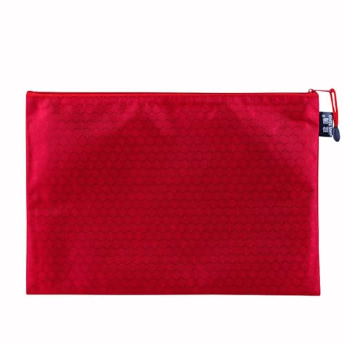 3 Stück Dokumententasche Wasserdichte Dokumentenmappe mit Reißverschluss Zipper File Taschen Für Datei Papier Dokumente Kosmetika Hausaufgaben Reiseutensilien,Rot,A5(24×18cm) von Wambere