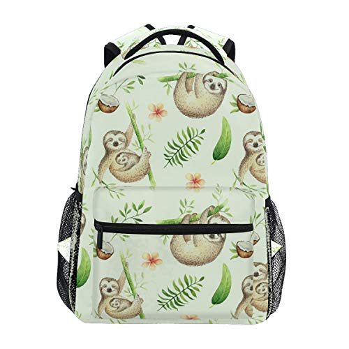 Baby Animal Faultier Faultier Reise Laptop Rucksack Daypacks, wasserabweisend College Schule Computer Tasche Bookbag für Damen & Herren Outdoor Camping & passt bis zu 35,6 cm Notebook von Wamika