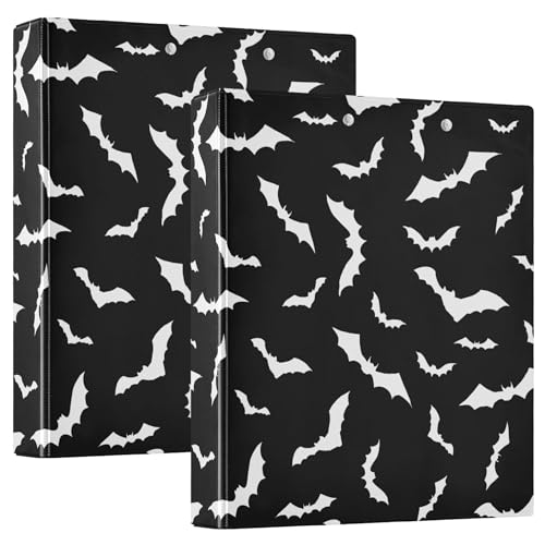 Halloween Fledermäuse schwarze runde Ringbücher 3,8 cm 3-Ring-Klemmbrett Ordner für Büro, Schule, Arbeitsbedarf, Aktenordner, leicht zu öffnen, Kapazität 200 Blatt Halloween Fledermäuse schwarze runde Ringbücher 3,8 cm 3-Ring-Klemmbrett Ordner für Büro, Schule, Arbeitsbedarf, Aktenordner, leicht zu öffnen, Kapazität 200 Blatt von Wamika