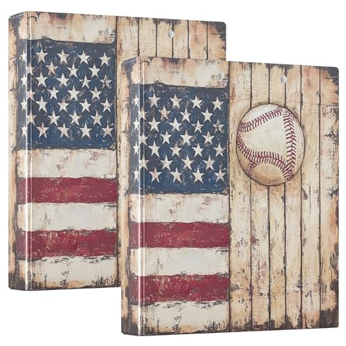 Runde Ringbücher mit amerikanischer Flagge, 3,8 cm, Softball-Holzhintergrund, 3-Ring-Klemmbrett, Ordner für Büro, Schule, Arbeitsbedarf, Aktenordner, 200 Blatt Kapazität Runde Ringbücher mit amerikanischer Flagge, 3,8 cm, Softball-Holzhintergrund, 3-Ring-Klemmbrett, Ordner für Büro, Schule, Arbeitsbedarf, Aktenordner, 200 Blatt Kapazität von Wamika
