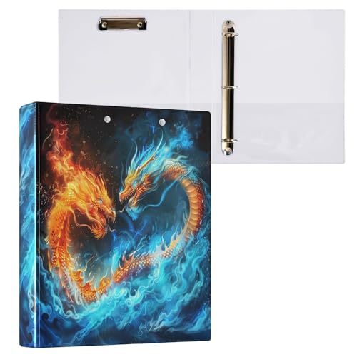 Rundes Ringbuch mit Drachen, 3,8 cm, Dinosaurier, Eis, Feuer, Legende, Galaxie, Sterne, Rot, Grün, Dämon, Böse, 3-Ring-Klemmbrett, Ordner für Büro, Schule, Arbeitsbedarf, Aktenordner, 200 Blatt Rundes Ringbuch mit Drachen, 3,8 cm, Dinosaurier, Eis, Feuer, Legende, Galaxie, Sterne, Rot, Grün, Dämon, Böse, 3-Ring-Klemmbrett, Ordner für Büro, Schule, Arbeitsbedarf, Aktenordner, 200 Blatt von Wamika