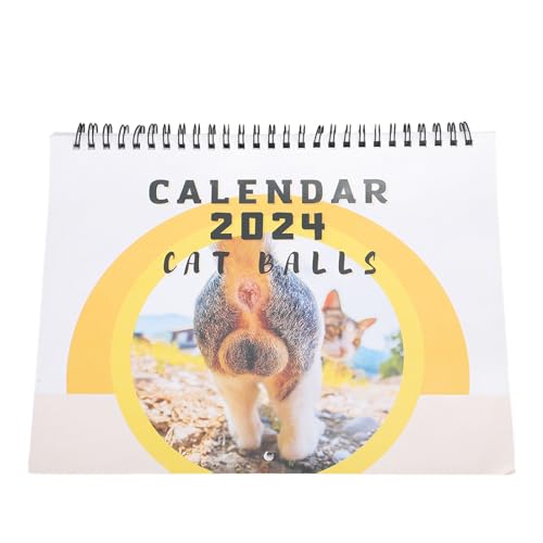 Katzen-Kugel-Hintern-Kalender, lustig, 12 Monate, schöner 2024-Katzen-Hintern-Kalender für Schlafzimmer, Büro, einzigartiges Design, Papiermaterial, perfektes Neujahrsgeschenk von Wamsound