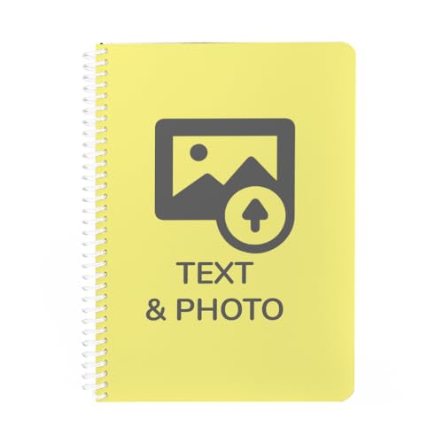 Wanapix | Heft A4 bedrucken | Enthält 100 karierte Blätter à 80 g | 250 g Cover personalisiert mit Foto, Logos, Texten oder Designs | Notizbuch mit Transparenter Spirale | 100% Personalisierbar von Wanapix