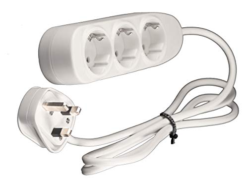 UK Europe Travel Adapter Adapter Reisestecker/Reiseadapter Verlängerungskabel 3 Wege Schuko Typ G Steckdosen mit UK-Stecker UK Europe Travel Adapter Adapter Reisestecker/Reiseadapter Verlängerungskabel 3 Wege Schuko Typ G Steckdosen mit UK-Stecker von Wandhill