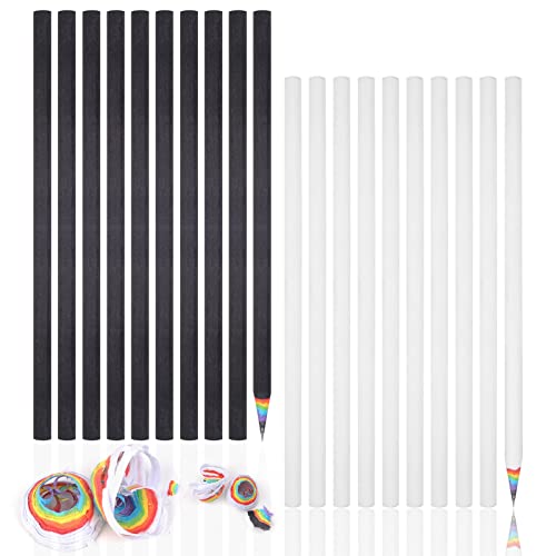 20 Stück Regenbogen-Bleistifte Regenbogen-Recyclingpapier HB-Bleistifte zum Zeichnen, Schreiben, Skizzieren, Büro Schulbedarf (Schwarz und weiß) von WangCang
