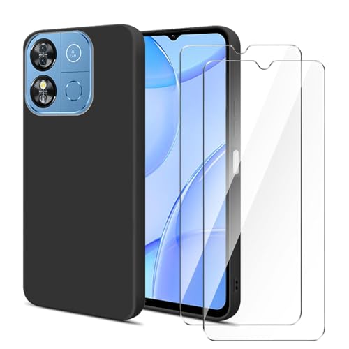 Wanglaism Hülle Kompatibel mit Oukitel C57 / Oukitel C57 Pro Handyhülle mit 2 Stück Schutzfolie Gehärtetes Glas - Schwarz Weiches Silikon stoßfest Schutzhülle Tasche Wanglaism Hülle Kompatibel mit Oukitel C57 / Oukitel C57 Pro Handyhülle mit 2 Stück Schutzfolie Gehärtetes Glas - Schwarz Weiches Silikon stoßfest Schutzhülle Tasche von Wanglaism