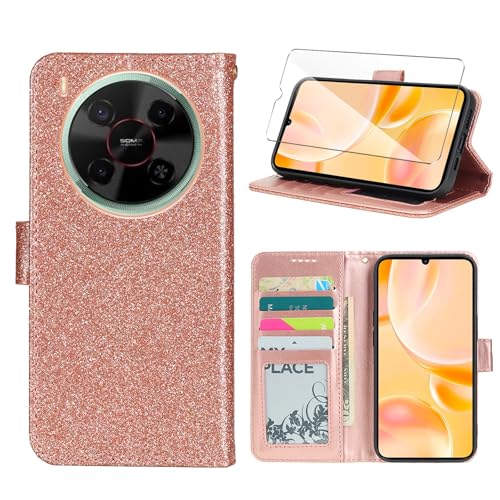 Wanglaism Hülle für ZTE Blade V70 Max, mit 1 Packung Displayschutz aus gehärtetem Glas, ZTE Blade V70 Max Flip-Leder-Telefonhülle mit Kartenhalter- Roségold Wanglaism Hülle für ZTE Blade V70 Max, mit 1 Packung Displayschutz aus gehärtetem Glas, ZTE Blade V70 Max Flip-Leder-Telefonhülle mit Kartenhalter- Roségold von Wanglaism