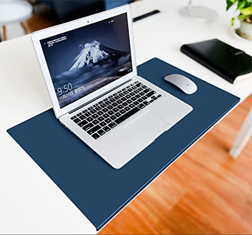 Schreibtischunterlage, großes Mauspad mit Kantenschutz, rutschfeste Laptop-Tischunterlage, Schreibtischunterlage aus Leder, wasserdicht, PU-Leder für Büro und Zuhause, 100 x 60 cm, blau von Wangle