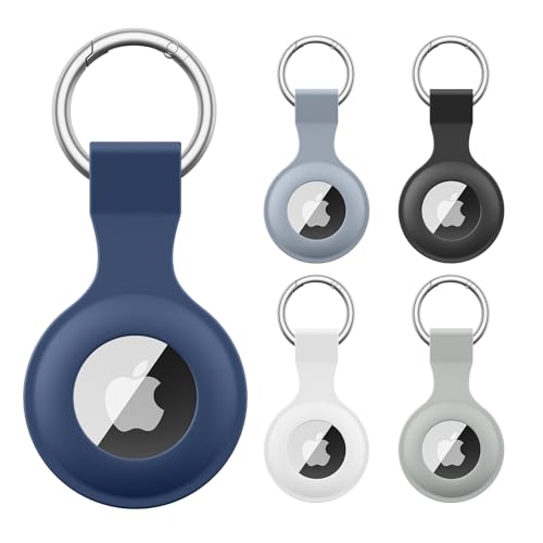 【5 STÜCK】 Wanme Hülle für Apple AirTag Anhänger mit Schlüsselanhänger, AirTags Silikon Tragbar Keyring Abdeckung, Schutzhülle für Apple AirTag Case Tracker (APack) von Wanme