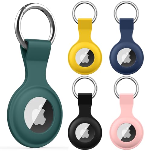 【5 STÜCK】 Wanme Hülle für Apple AirTag Anhänger mit Schlüsselanhänger, AirTags Silikon Tragbar Keyring Abdeckung, Schutzhülle für Apple AirTag Case Tracker (DPack) von Wanme