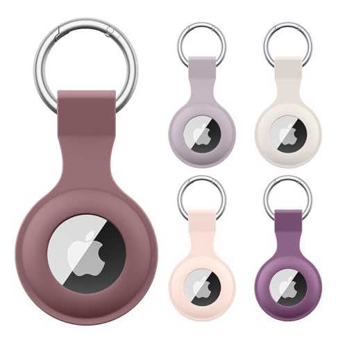【5 STÜCK】 Wanme Hülle für Apple AirTag Anhänger mit Schlüsselanhänger, AirTags Silikon Tragbar Keyring Abdeckung, Schutzhülle für Apple AirTag Case Tracker (FPack) von Wanme