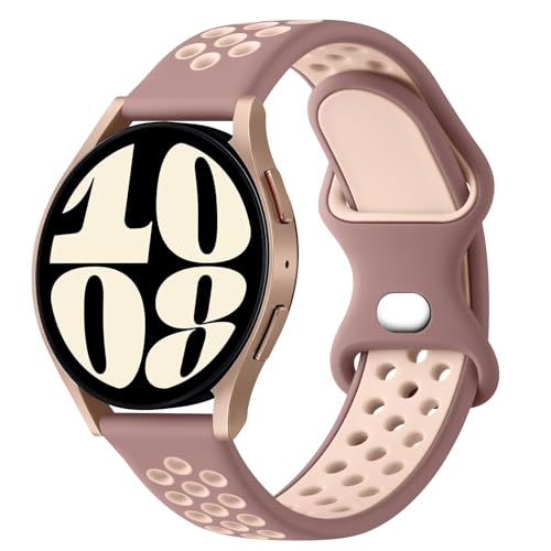 Wanme 20mm Silikon Uhrenarmband, Atmungsaktive Wasserdicht Sport Armband, Schnellverschluss Smartwatch Sport Uhren Ersatzarmband Modisches Zweifarbiges Weiches TPU Uhrenarmbänder von Wanme